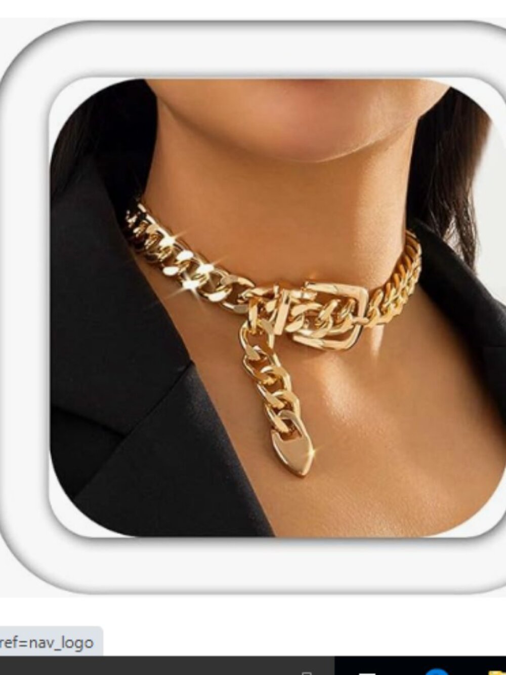 Gold Belt Buckle Choker Necklace Punk Cuban Chunky Choker Necklaces Vintage Thic